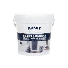 Краска акриловая HUSKY для кухонь и ванных комнат влагостойкая матовая белый 0.9 л
