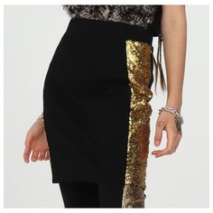 Юбка Nota Bene размер 122, черный/золотой