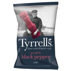 Чипсы Tyrrells картофельные Морская соль и черный перец, 150 г
