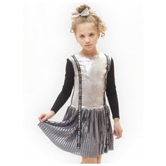 Платье Nota Bene размер 128, серебряный