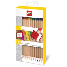 LEGO Набор цветных карандашей с 2 насадками в форме кирпичика 12 штук (52064L)