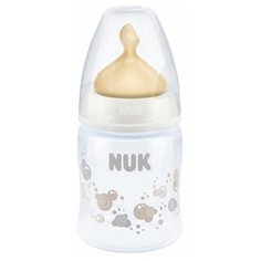 NUK First Choice Plus бутылочка из полипропилена с соской из латекса, 150 мл с рождения, серый с пузыриками