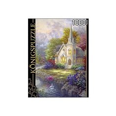 Пазл Рыжий кот Konigspuzzle Ники Боэм Часовня в горах (АЛК1000-8247), 1000 дет.