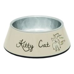 Миска Beeztees Kitty 2-в-1 для кошек 160 мл бежевый