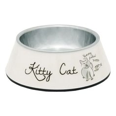 Миска Beeztees Kitty 2-в-1 для кошек 160 мл белый