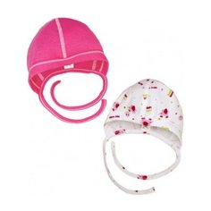 Чепчик Наша мама размер 42-44(74), малиновый/мультиколор