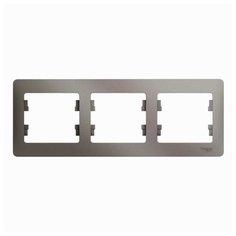 Рамка 3п Schneider Electric GLOSSA GSL001203, платина