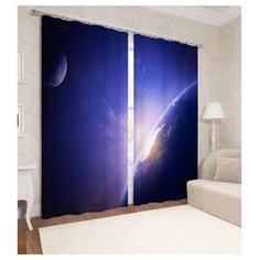 Фотошторы Сирень Космическое сияние (ФШБЛ001-07531) на ленте 260 см фиолетовый