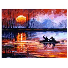 Белоснежка Картина по номерам "Рыбалка на закате" 30х40 см (157-AS)