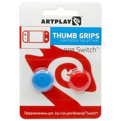 Artplays Сменные накладки Thumb Grips для консоли Nintendo Switch красный/синий