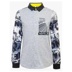 Рубашка Nota Bene размер 134, серый/черный