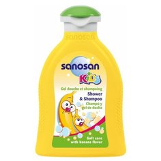 Sanosan Kids Гель для душа и шампунь с ароматом банана 200 мл