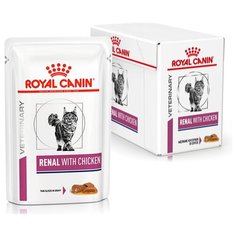 Корм для кошек Royal Canin Renal при проблемах с почками, с курицей 12шт. х 85 г