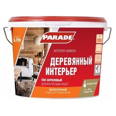 Лак Parade L70 Деревянный интерьер (матовый) полиакриловый бесцветный 9 л