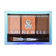 SHINEWELL Набор для моделирования бровей Brow Secret Eyebrow Styling Kit & Highlighter 03