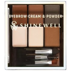 SHINEWELL Набор для стилизации бровей Eyebrow Cream & Powder 01