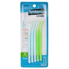 Зубной ершик Lion Systema Interdental Brush M, зеленый/голубой, 5 шт.