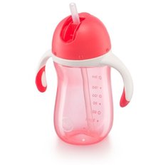 Поильник с трубочкой Happy Baby 14010, 260 мл ruby
