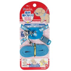 Шлейка с поводком Japan Premium Pet С защитным механизмом от перекручивания SS слоны на голубом