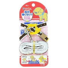 Шлейка с поводком Japan Premium Pet С защитным механизмом от перекручивания SS коричневый