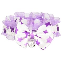 Ошейник Japan Premium Pet Чокер для стильного модника 3S малиновый со звездами