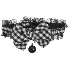 Ошейник Japan Premium Pet Чокер для стильного модника (клетка) 2S черный в клетку