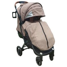 Прогулочная коляска Yoya Plus Pro Max 2020 (дожд., москит., подстак., бампер, сумка-чехол, корзина д/покупок, ремешок на руку, накидка на ножки, бампер, бамб. коврик) бежевый/черная рама, цвет шасси: черный