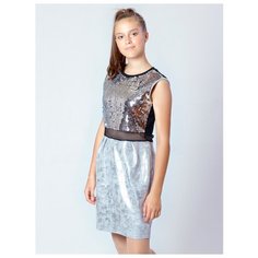 Платье Nota Bene размер 146, серебряный