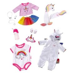 Zapf Creation Комплект одежды и аксессуаров Сказочный Единорог для куклы Baby Born 826201 белый/розовый