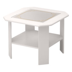 Столик журнальный Ижмебель Виктория 35, ДхШ: 68.4 х 68.4 см, белый глянец