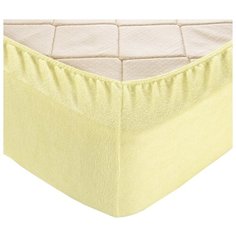 Простыня Текс-Дизайн махровая на резинке 200 х 200 желтый