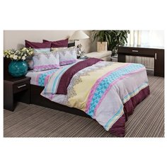 Постельное белье евростандарт Ночь Нежна Радуга, поплин, 70 х 70 см серый