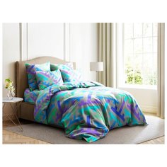 Постельное белье 1.5-спальное Ночь Нежна Лабиринт, бязь, 50 х 70 см голубой