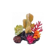 Фигурка для аквариума Fauna International Кораллы на рифе 10х7.5х11 см бежевый/розовый/серый