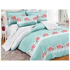 Постельное белье евростандарт Cleo Pure cotton 049-PC, поплин, 50 х 70 см голубой