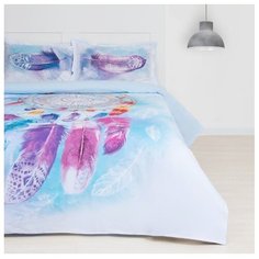 Постельное белье 2-спальное Этель Ловец снов, ранфорс, 50 х 70 см голубой/сиреневый