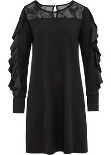 Платье с воланами и кружевом Bonprix