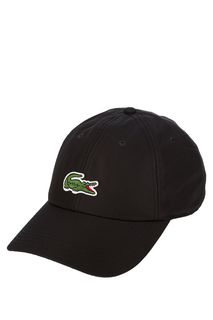 Черная бейсболка с логотипом бренда Lacoste