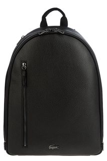 Черный кожаный рюкзак с отделением для ноутбука Lacoste