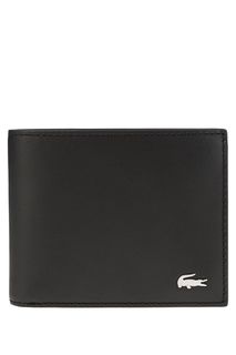 Кожаное портмоне черного цвета Lacoste