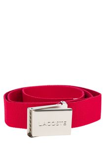 Текстильный ремень красного цвета Lacoste