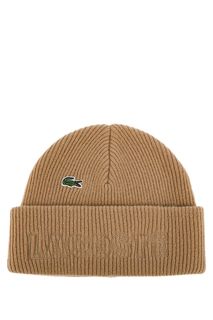 Шерстяная шапка с вышитым логотипом бренда Lacoste
