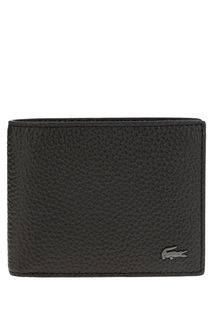 Черное портмоне из зерненой кожи Lacoste