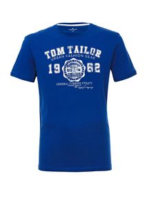 Хлопковая футболка с круглым вырезом Tom Tailor