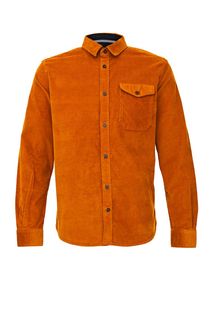 Вельветовая рубашка оранжевого цвета с длинными рукавами Tom Tailor