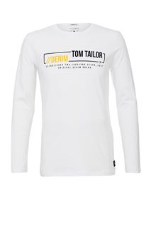 Футболка из хлопка с логотипом бренда Tom Tailor Denim