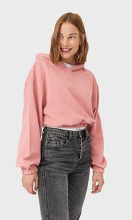 Stradivarius Укороченная Худи Женская Коллекция Пастельно-Розовый S