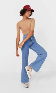 Stradivarius Боди С Воротником-Стойкой Женская Коллекция Бежевый Xl