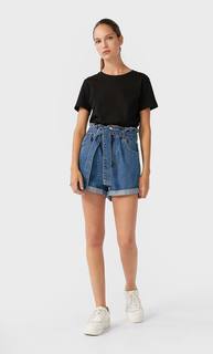 Stradivarius Базовая Футболка Женская Коллекция Черный Xs