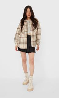 Stradivarius Юбка В Складку Женская Коллекция Черный Xl